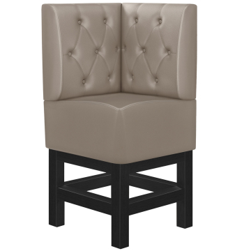 MIAMI | Banco alto para restaurantes | An:Al 64 x 133 cm | Gris topo | Diseño Chesterfield de rombos | Cuero