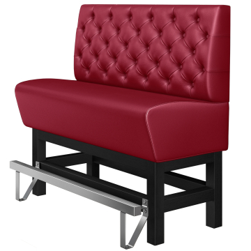 MIAMI | Banquette haute professionnel | L:H 120 x 133 cm | Rouge | Chesterfield | Cuir
