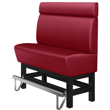 MIAMI | Banquette haute professionnel | L:H 140 x 158 cm | Rouge | Lisse | Cuir