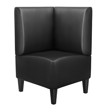 MIAMI | Corner bench for restaurants | W:H 64 x 103 cm | Black | Smooth | Leather