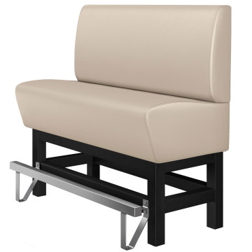 MIAMI | Divanetto per ristorante | L:H 100 x 133 cm | Crema | Liscio | Pelle