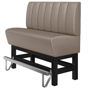 MIAMI | Divanetto per ristorante | L:H 100 x 133 cm | Taupe | A righe | Pelle
