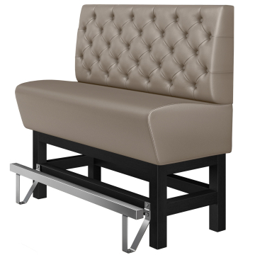 MIAMI | Divanetto per ristorante | L:H 100 x 133 cm | Taupe | Chesterfield | Pelle