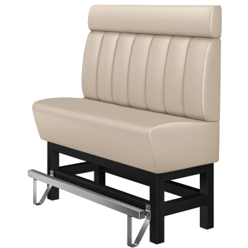 MIAMI | Divanetto per ristorante | L:H 100 x 158 cm | Crema | A righe | Pelle