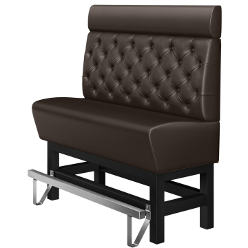 MIAMI | Divanetto per ristorante | L:H 100 x 158 cm | Marrone | Chesterfield | Pelle