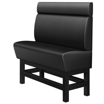 MIAMI | Divanetto per ristorante | L:H 200 x 158 cm | Nero | Liscio | Pelle