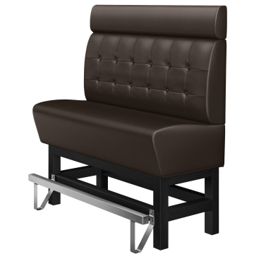 MIAMI | Korkea Verhoiltu Ravintolapenkki | S:K 100 x 158 cm | Ruskea | Chesterfield-painike | Nahka