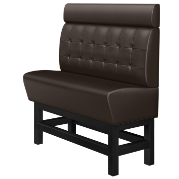 MIAMI | Gastro Hochbank | B:H 100 x 158 cm | Dunkelbraun | Chesterfield Button | Leder