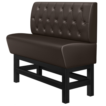 MIAMI | Gastro Hochbank | B:H 120 x 133 cm | Dunkelbraun | Chesterfield Raute | Leder