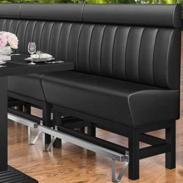 MIAMI | Gastro Hochbank | B:H 120 x 158 cm | Schwarz | Gestreift | Leder