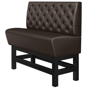MIAMI | Gastro Hochbank | B:H 140 x 133 cm | Dunkelbraun | Chesterfield | Leder