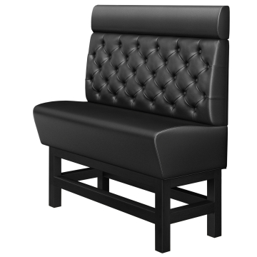 MIAMI | Gastro Hochbank | B:H 140 x 158 cm | Schwarz | Chesterfield | Leder