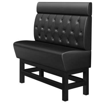 MIAMI | Gastro Hochbank | B:H 160 x 158 cm | Schwarz | Chesterfield Raute | Leder