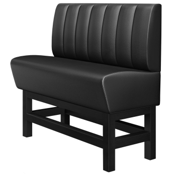MIAMI | Gastro Hochbank | B:H 180 x 133 cm | Schwarz | Gestreift | Leder