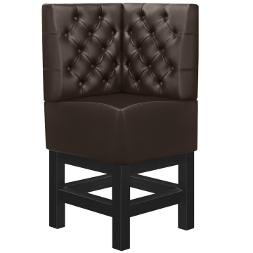 MIAMI | Gastro Hochbank | B:H 64 x 133 cm | Dunkelbraun | Chesterfield | Leder