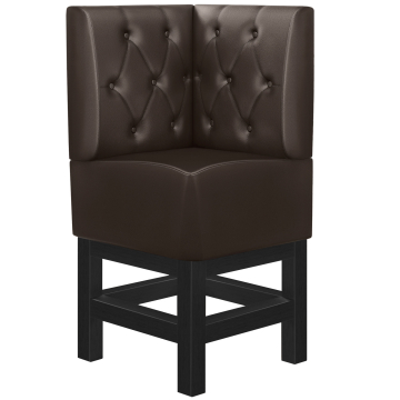 MIAMI | Gastro Hochbank | B:H 64 x 133 cm | Dunkelbraun | Chesterfield Raute | Leder