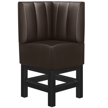 MIAMI | Gastro Hochbank | B:H 64 x 133 cm | Dunkelbraun | Gestreift | Leder