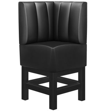 MIAMI | Gastro Hochbank | B:H 64 x 133 cm | Schwarz | Gestreift | Leder