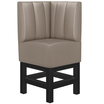 MIAMI | Gastro Hochbank | B:H 64 x 133 cm | Taupe | Gestreift | Leder