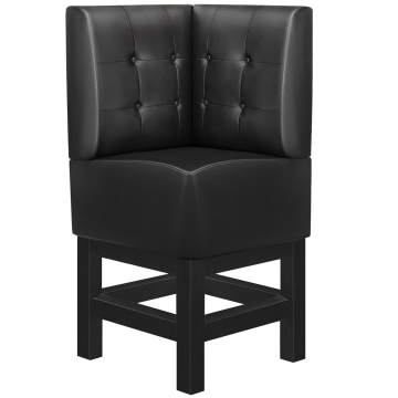 MIAMI | Gastro hoge bank | B:H 64 x 133 cm | Zwart | Chesterfield Knop | Leer