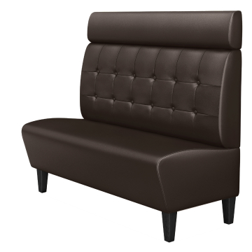 MIAMI | Gastrobank | B:H 120 x 128 cm | Bruin | Chesterfield Button | leer