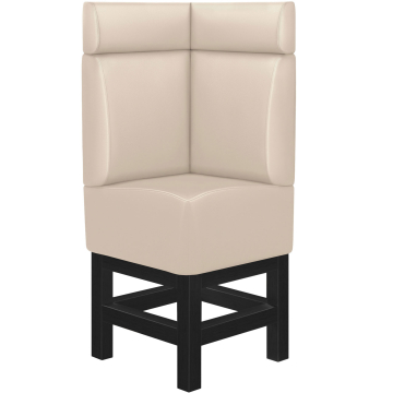 MIAMI | Hög bänk för restauranger | B:H 64 x 158 cm | Krämfärgad | Slät | Läder