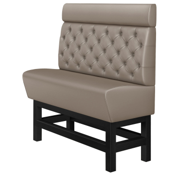 MIAMI | Hög matbänk | B:H 120 x 158 cm | Taupe | Chesterfield | Läder