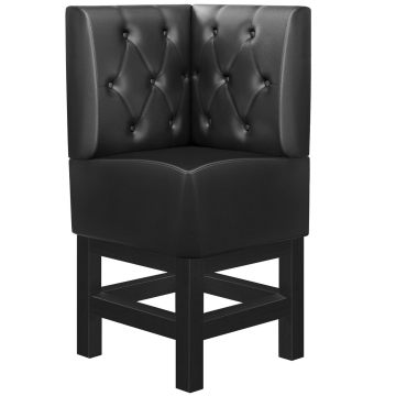 MIAMI | High-top bench for restaurants | W:H 64 x 133 cm | Black | Chesterfield diamond pattern | Leather