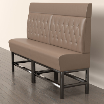 MIAMI | High-top dining bench | W:H 140 x 158 cm | Taupe | Chesterfield upholstery | Leather