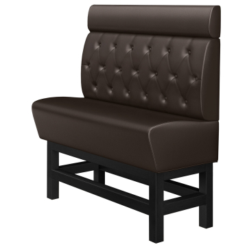 MIAMI | Høj bænk til restauranter | B:H 120 x 158 cm | Mørkebrun | Chesterfield diamantmønster | Læder