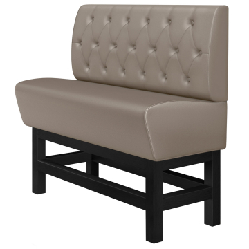 MIAMI | Højbænk til restauranter | B:H 180 x 133 cm | Taupe | Chesterfield diamantmønster | Læder