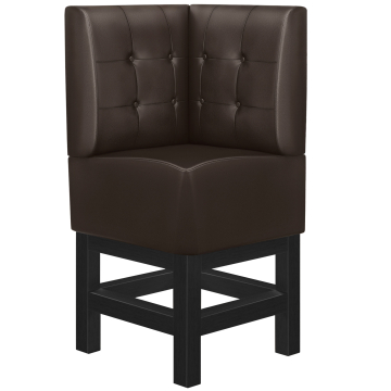 MIAMI | Højbænk til restauranter | B:H 64 x 133 cm | Mørkebrun | Chesterfield-knap | Læder