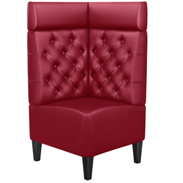 MIAMI | Hoekbank voor restaurants | B:H 64 x 128 cm | Rood | Chesterfield | Leer
