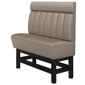 MIAMI | Hoge bank voor restaurantgebruik | B:H 160 x 158 cm | Taupe | Gestreept | Leer