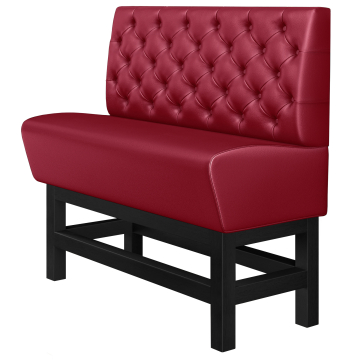 MIAMI | Hoge eetkamerbank | B:H 120 x 133 cm | Rood | Chesterfield | Leer