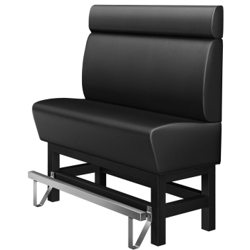 MIAMI | Horeca Hoge Bank | B:H 100 x 158 cm | Zwart | Glad | Leer