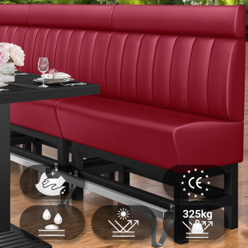 MIAMI | Horeca Hoge Bank | B:H 120 x 158 cm | Rood | Gestreept | Leer