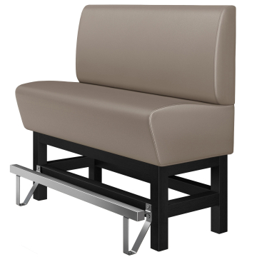 MIAMI | Høy restaurantsofa | B: H 100 x 133 cm | taupe | Glatt | lær
