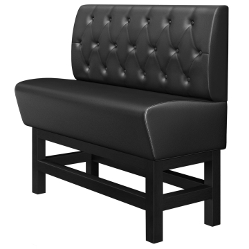 MIAMI | Korkea penkki ravintoloihin | L:K 160 x 133 cm | Musta | Chesterfield-timanttikuvio | Nahka