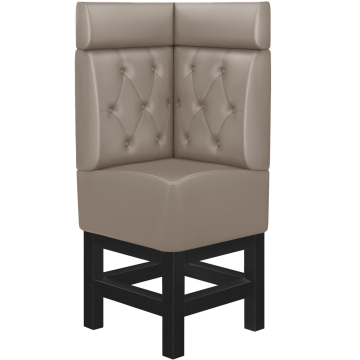 MIAMI | Korkea penkki ravintoloihin | L:K 64 x 158 cm | Taupe | Chesterfield-timanttikuvio | Nahka