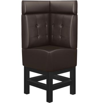 MIAMI | Panca alta Gastro | L:H 64 x 158 cm | Marrone scuro | Bottone Chesterfield | Pelle