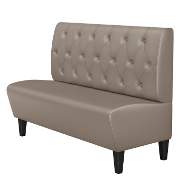 MIAMI | Restaurant bench | W:H 120 x 103 cm | Taupe | Chesterfield diamond pattern | Leather