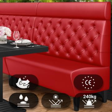 MIAMI | Horeca Bank | B:H 100 x 128 cm | Rood | Chesterfield | Leer