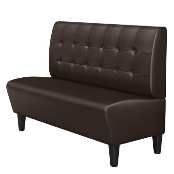 MIAMI | Restaurang bås soffa | B:H 100 x 103 cm | Brun | Chesterfield-knapp | Läder