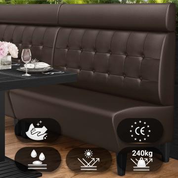 MIAMI | Restaurang bås soffa | B:H 100 x 128 cm | Brun | Chesterfield-knapp | Läder