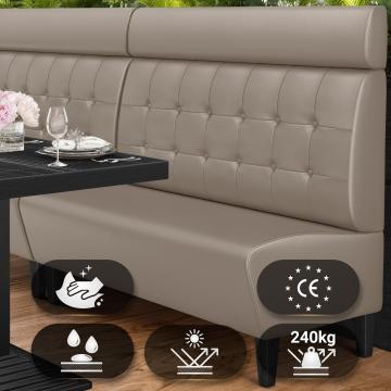MIAMI | Restaurang bås soffa | B:H 100 x 128 cm | Taupe | Chesterfield-knapp | Läder