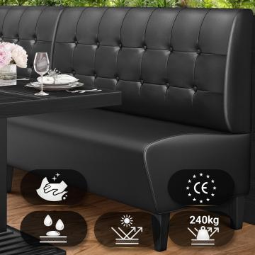 MIAMI | Gastrobank | B:H 120 x 103 cm | Schwarz | Chesterfield Button | Leder