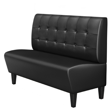 MIAMI | Gastrobank | B:H 120 x 103 cm | Schwarz | Chesterfield Button | Leder