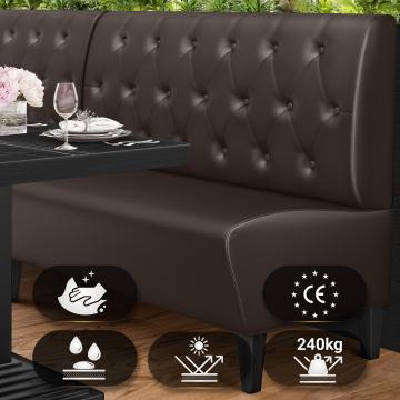 MIAMI | Gastrobank | B:H 120 x 103 cm | Braun | Chesterfield Raute | Leder