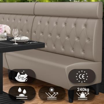 MIAMI | Gastrobank | B:H 160 x 128 cm | Taupe | Chesterfield Raute | Leder